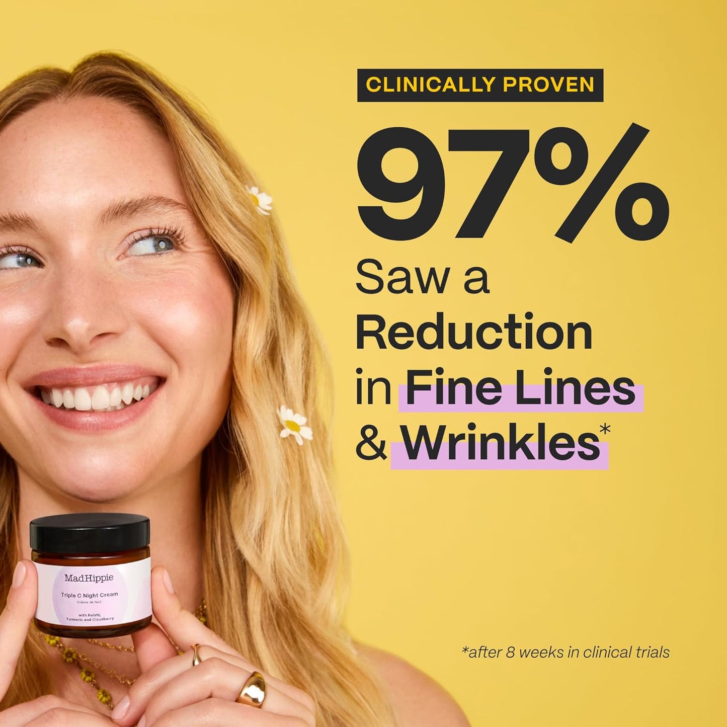 Mad Hippie Crema de noche Triple C – Hidratante facial, iluminadora de la piel, cuidado de la piel antienvejecimiento con 3 formas de vitamina C, 2.1 onzas
