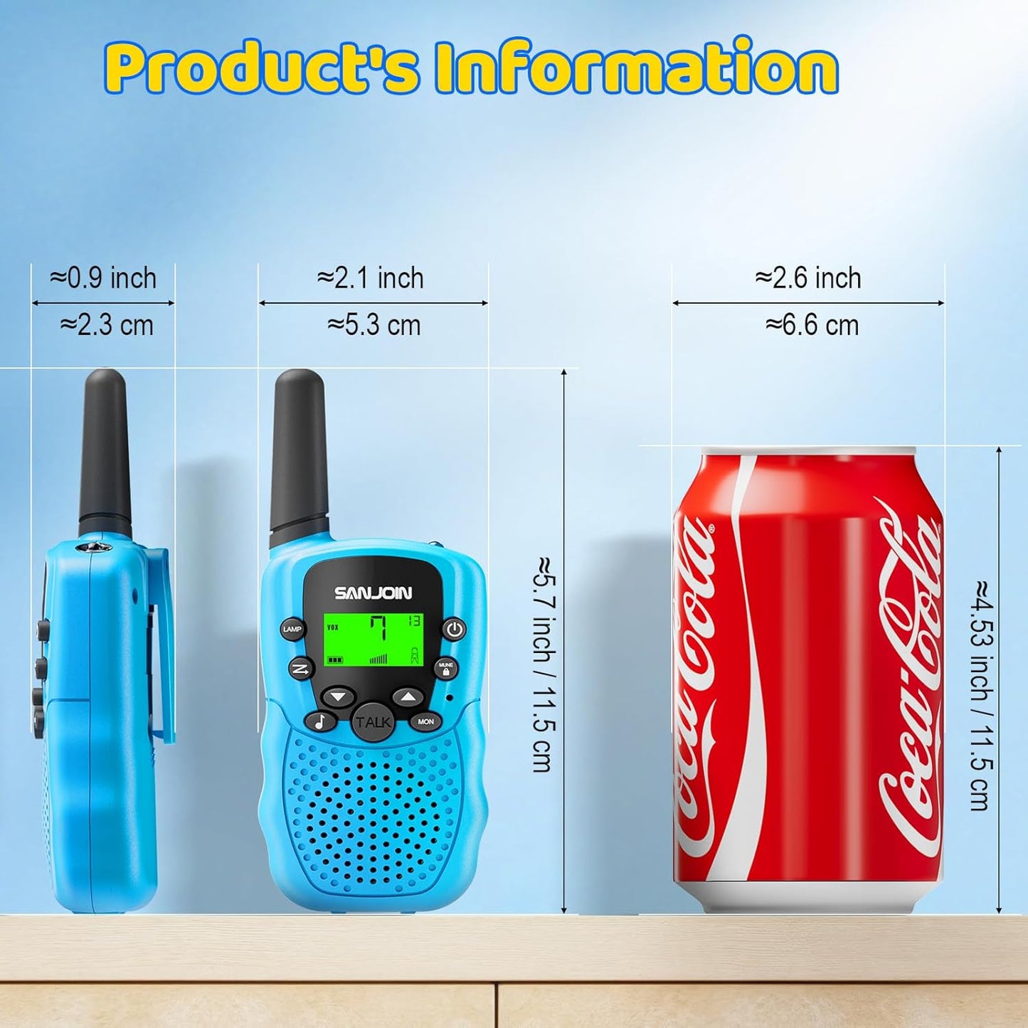 Walkie Talkies para Niños Recargables, 2000 mAh Duración de 3-4 Día...