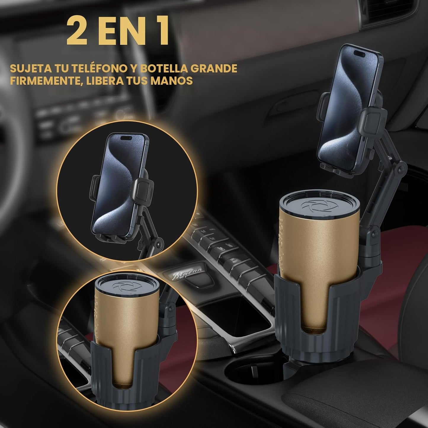 Soportes de teléfono para tu coche, expansor de portavasos universa...