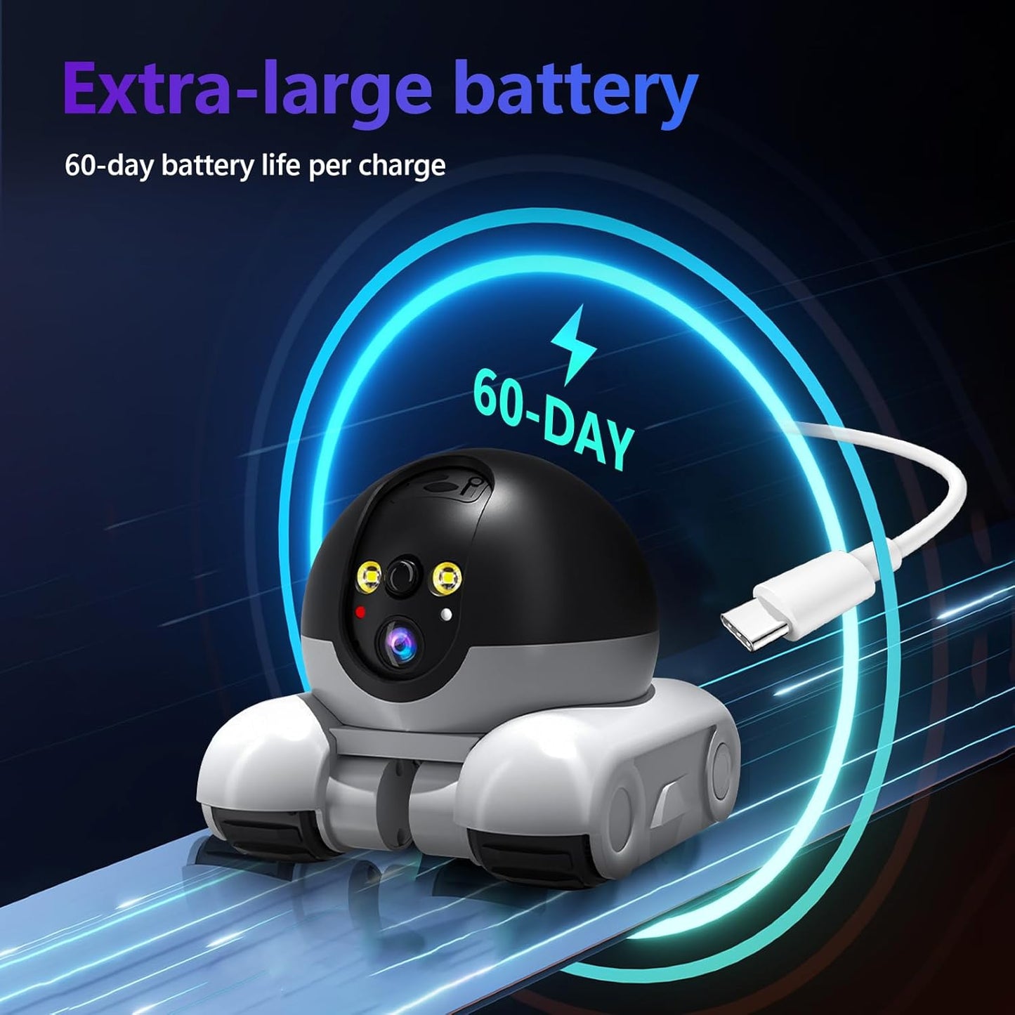 Blinky Bot Camera, Mobile Patrol Robot Camera, Wi-Fi Connected Remo...