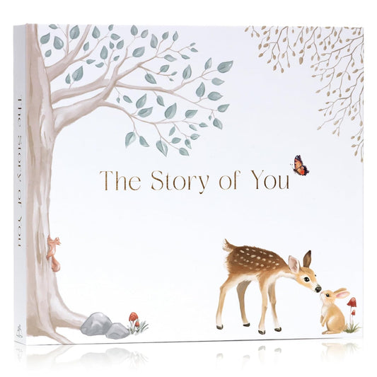 Libro de recuerdos para bebés para niño o niña, primer álbum de recuerdos de 5 años, desde el embarazo hasta los cinco años, libro para registrar los hitos y fotos del bebé, libros de fotos neutrales