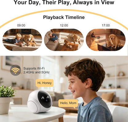 XZI Cámara robot móvil para interiores, seguridad familiar para gat...