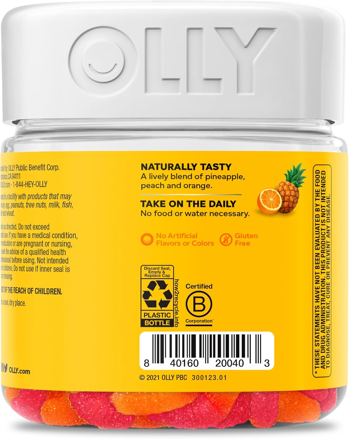 OLLY Hello Happy Gummy Worms, apoyo para el equilibrio del estado d...