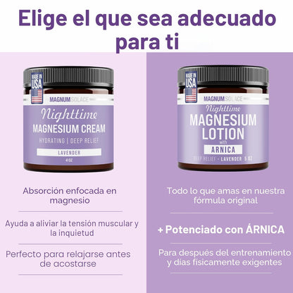 Magnum Solace Loción nocturna de magnesio con árnica \u2013 Alivio...