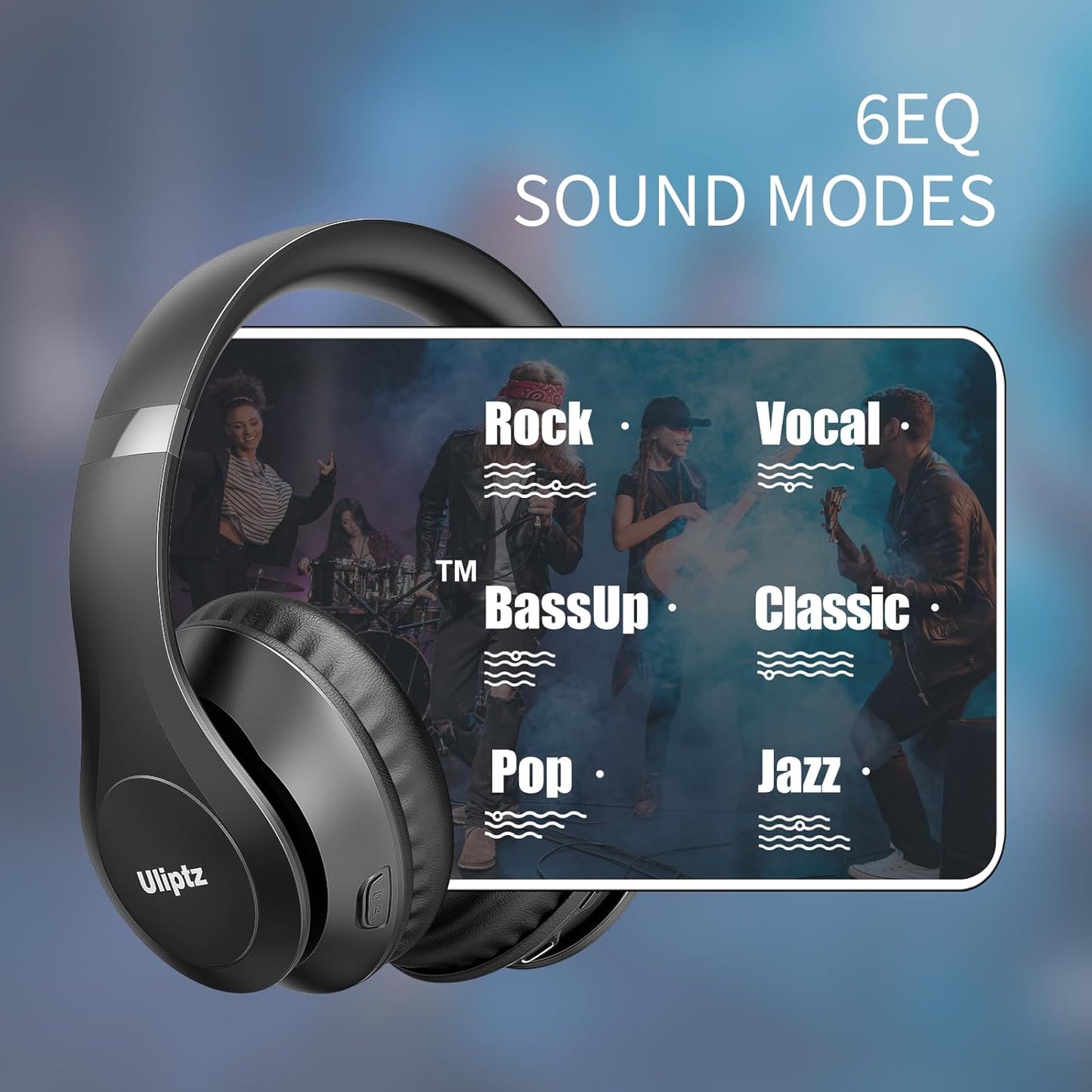 Uliptz Auriculares Bluetooth inalámbricos, tiempo de reproducción d...