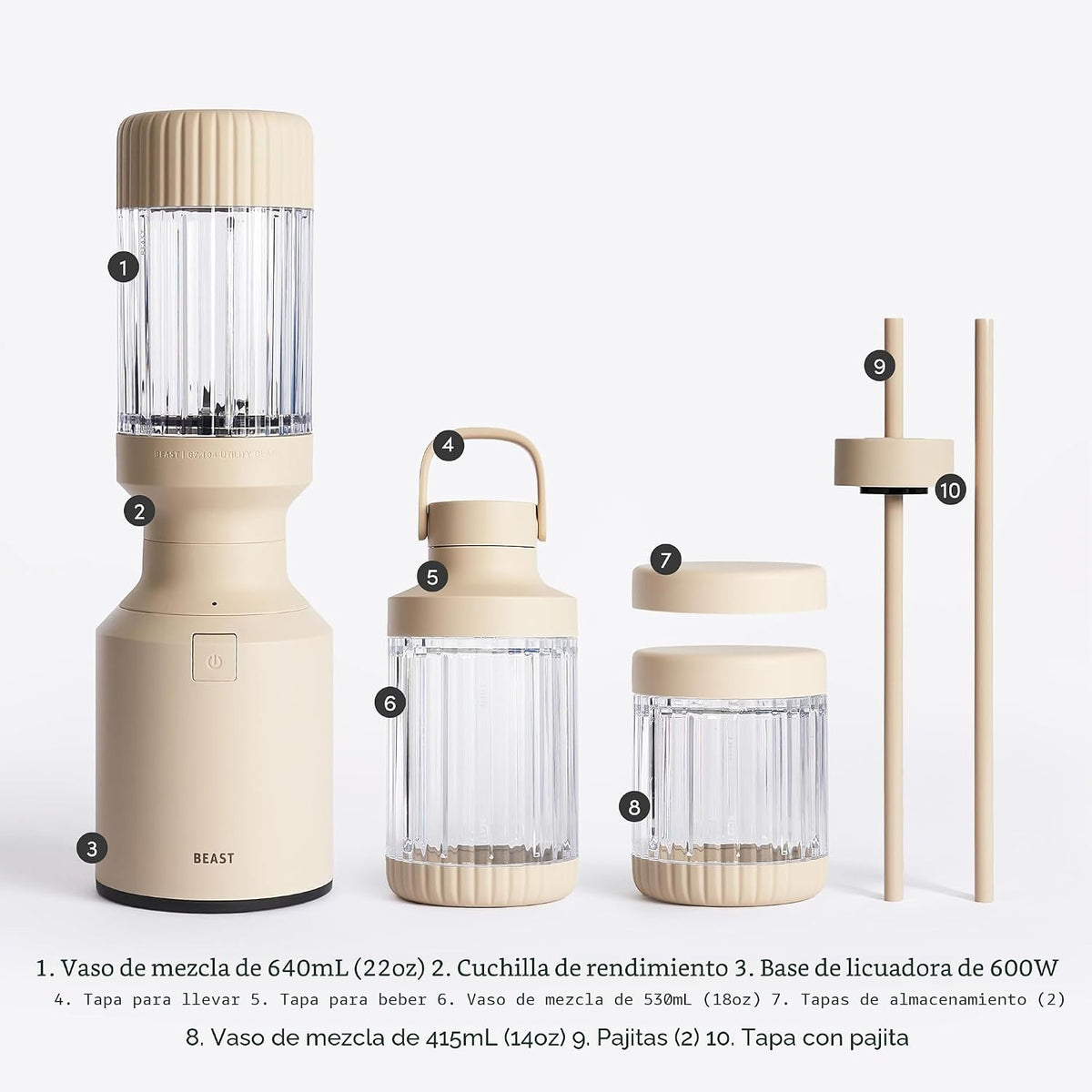 La Bestia Mini Licuadora Plus | Mini licuadora de cocina para encim...