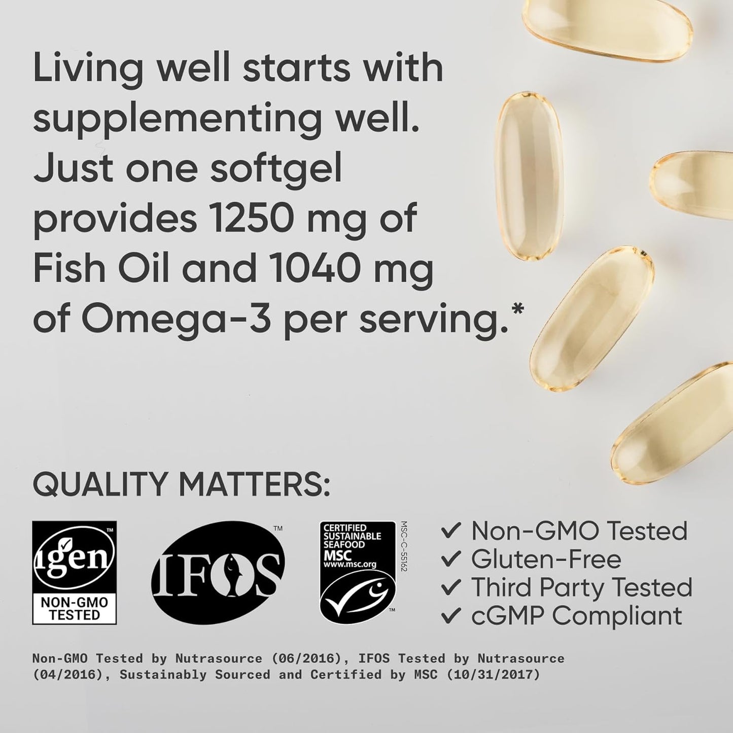 Sports Research Aceite de Pescado Omega 3 de Triple Potencia 1250mg...