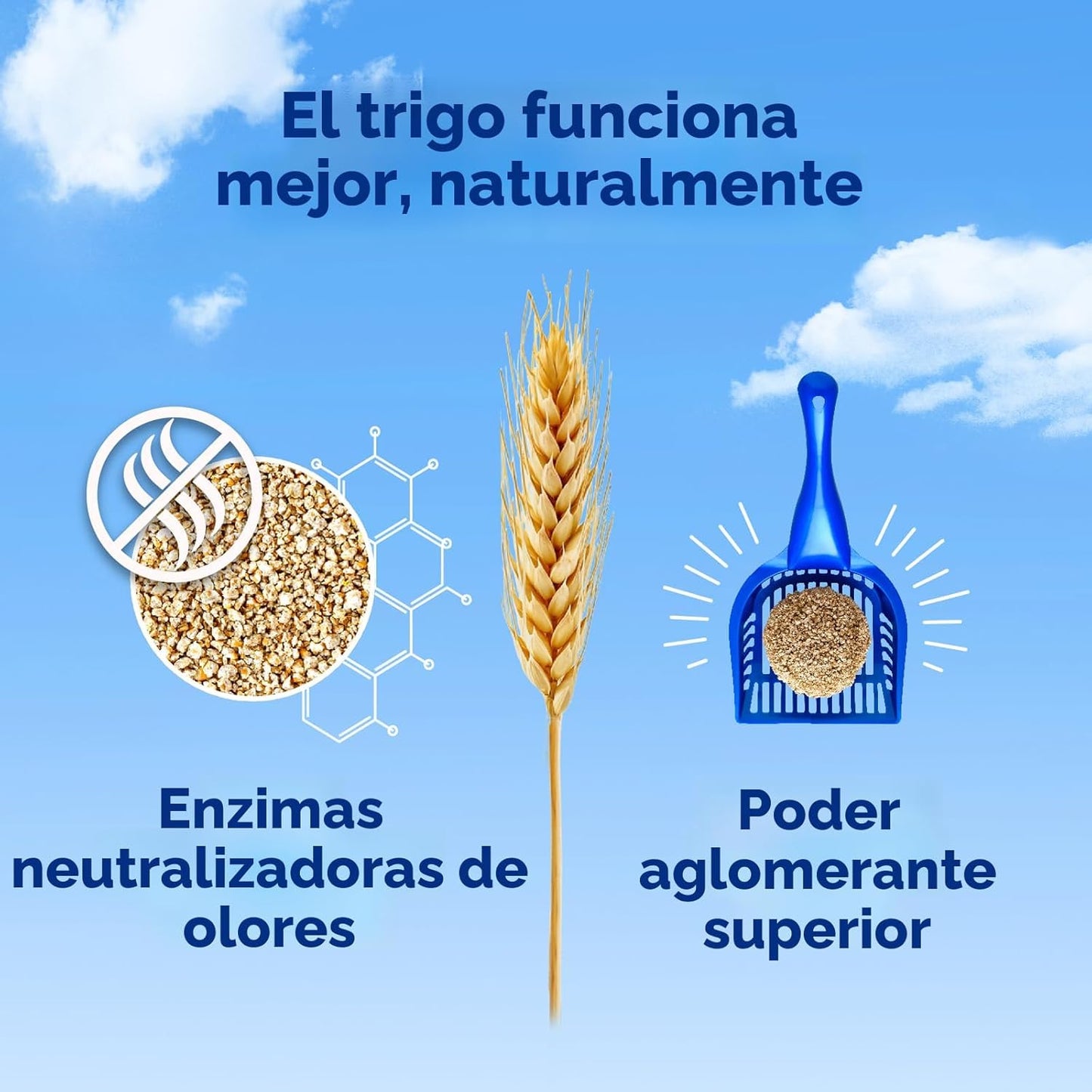 Arena absorbente para gatos sWheat Scoop Multi-cat, todo natural