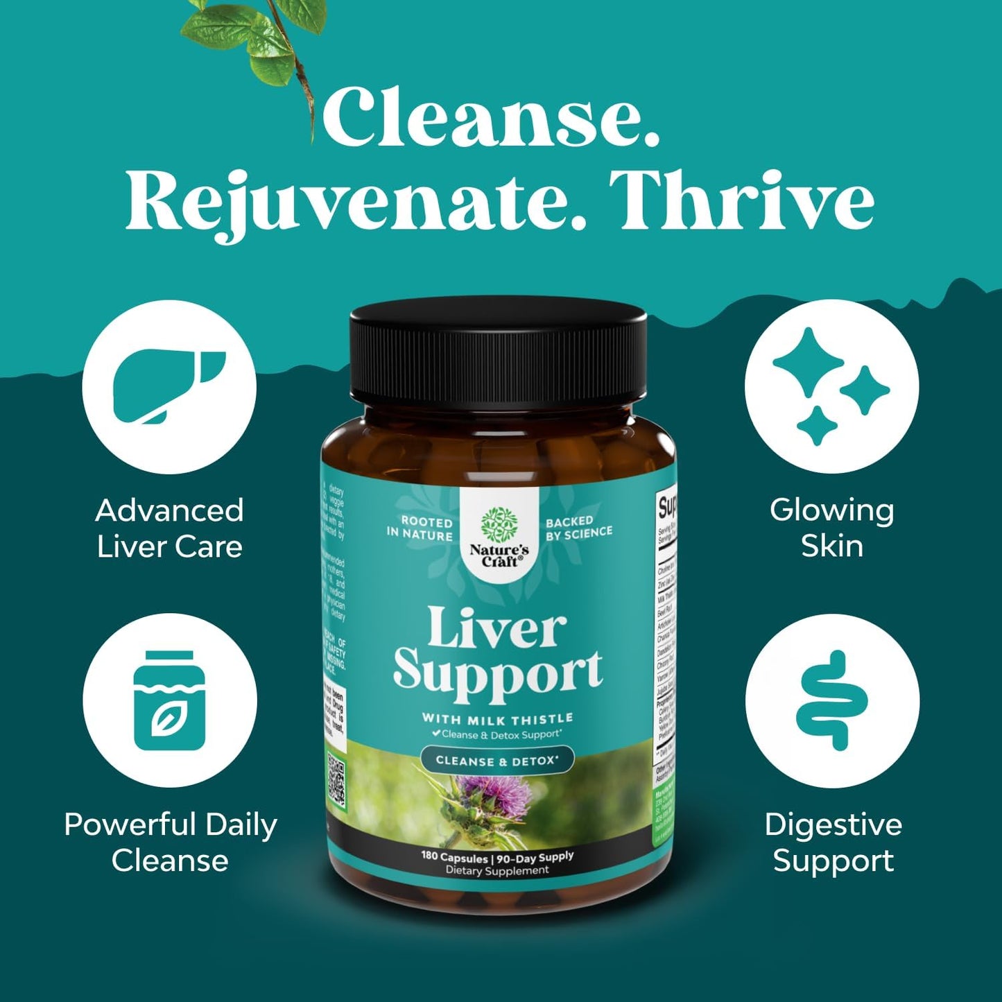 Natures Craft Liver Cleanse Detox &amp; Repair 180 cápsulas - Suple...