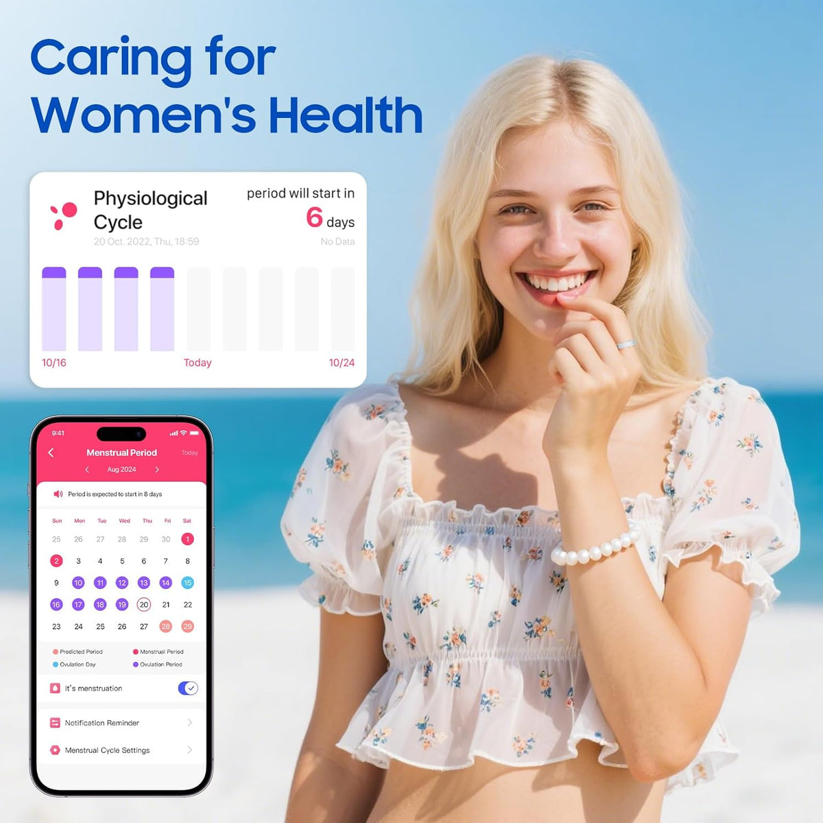 Smart Health Ring Fitness Tracker con monitoreo de estrés y sueño,...