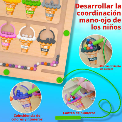 MTYOKILN Laberinto magnético de colores y números, tablero de rompe...