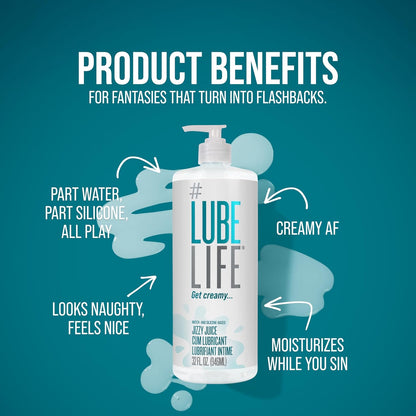 LubeLife Jizzy Juice - Lubricante grueso y cremoso para hombres, mu...