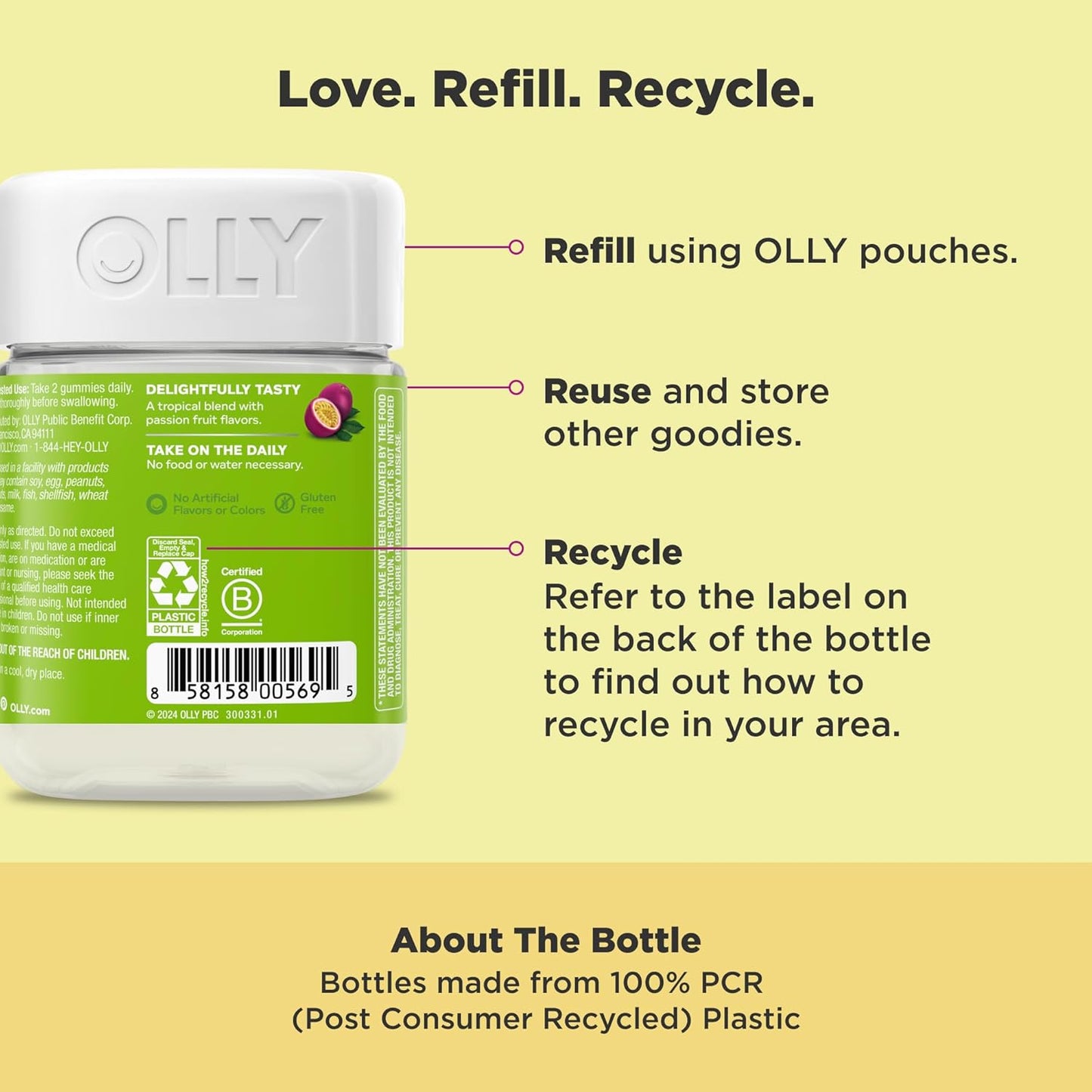 OLLY Daily Energy Gummy, producción de energía celular sin cafeína,...
