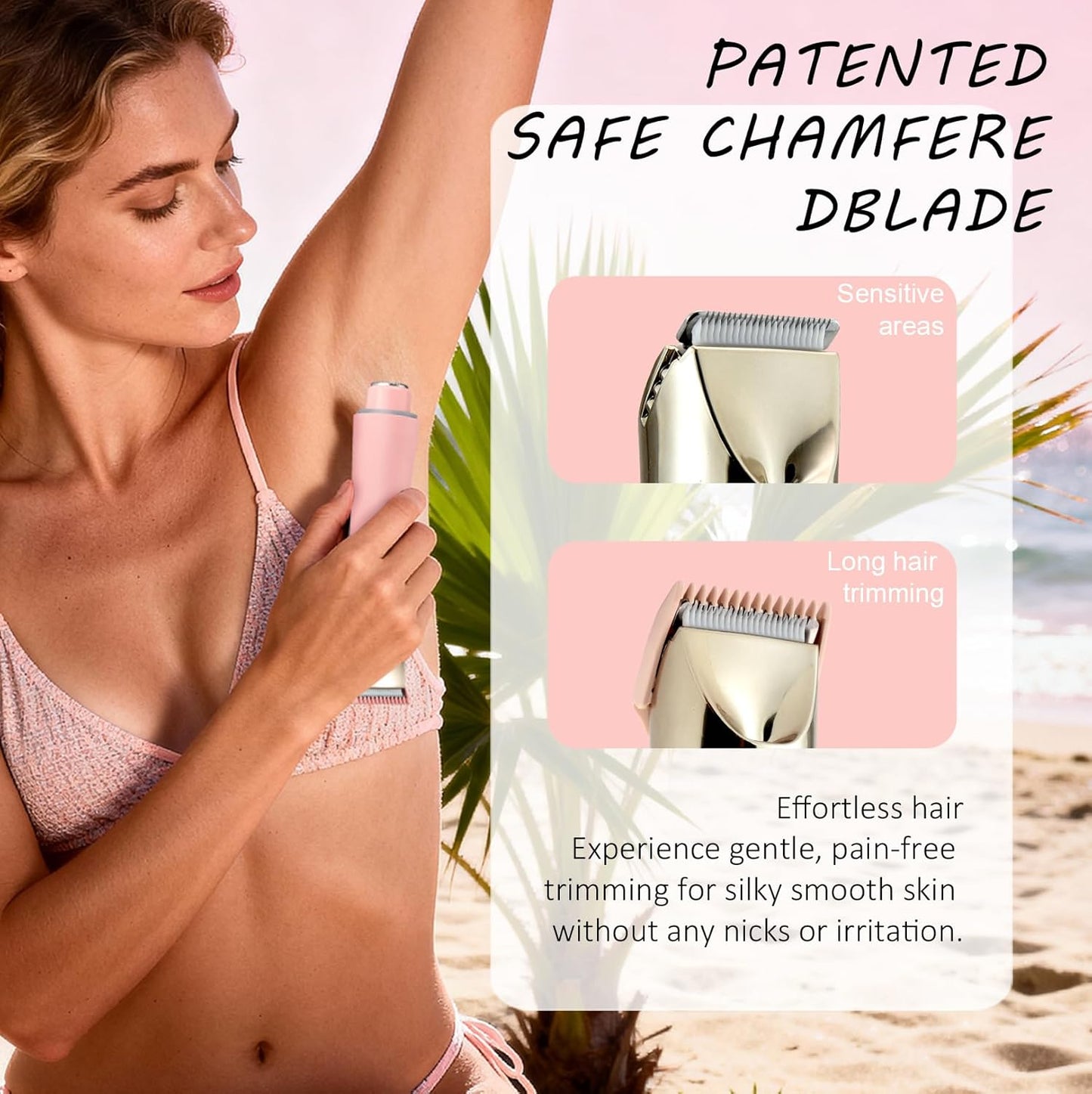 Dermave - Afeitadora y recortadora de bikini para mujer, IPX7 imper...