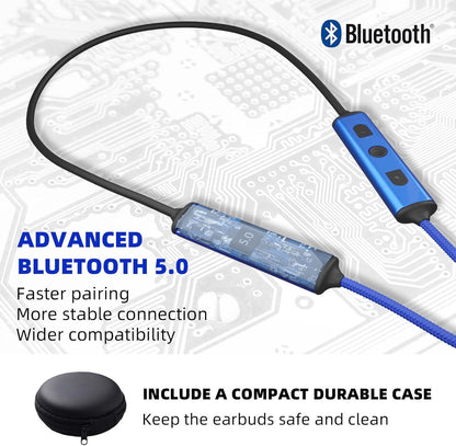 Tapones para los Oídos Auriculares Bluetooth para el Trabajo, Auriculares Inalámbricos con Banda para el Cuello, Reducción de Ruido Auriculares Intrauriculares con Micrófono y Controles