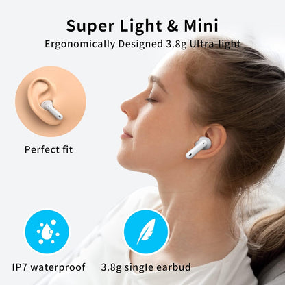Auriculares inalámbricos A40 Pro, auriculares Bluetooth de 50 horas de reproducción, micrófono integrado con cancelación de ruido con funda de carga, auriculares Bluetooth con sonido estéreo