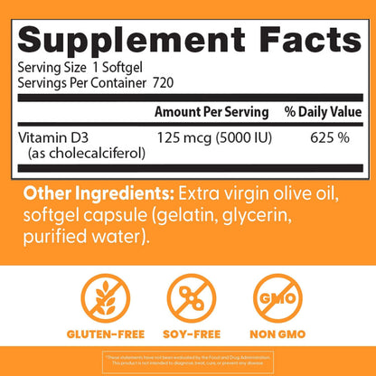 Doctor'S Best Vitamina D3, cápsula 5, 000 Iu para huesos saluda...