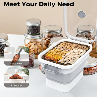 DDMOMMY Contenedor de almacenamiento de alimentos para perros de 10...