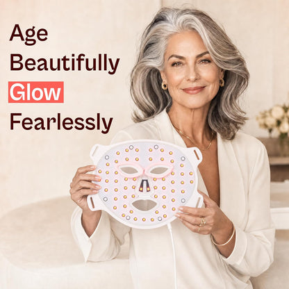 Lumiglo París - Máscara facial de terapia de luz LED, luz roja, dis...