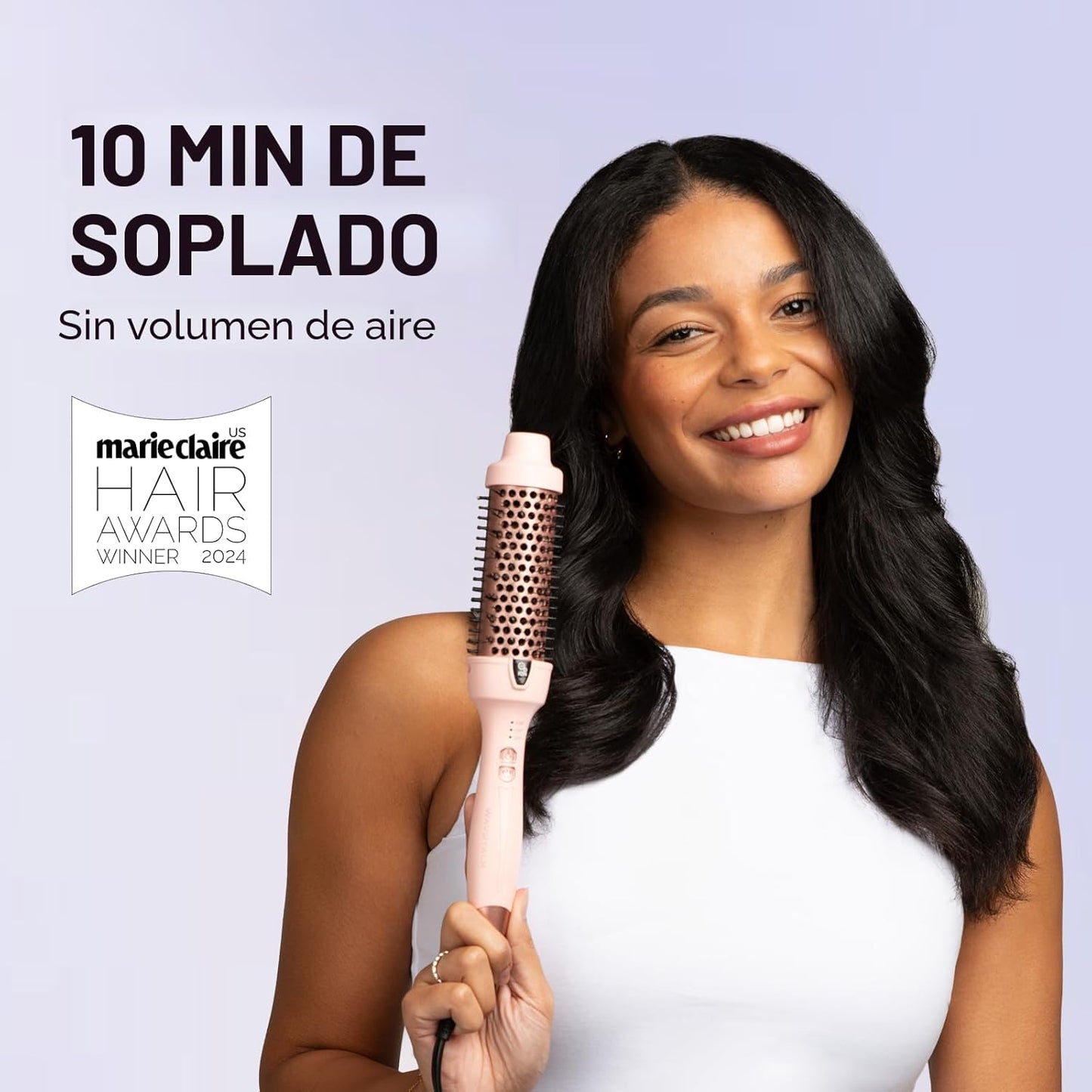 Wavytalk Cepillo térmico, cepillo redondo iónico de 1.5 pulgadas Bl...