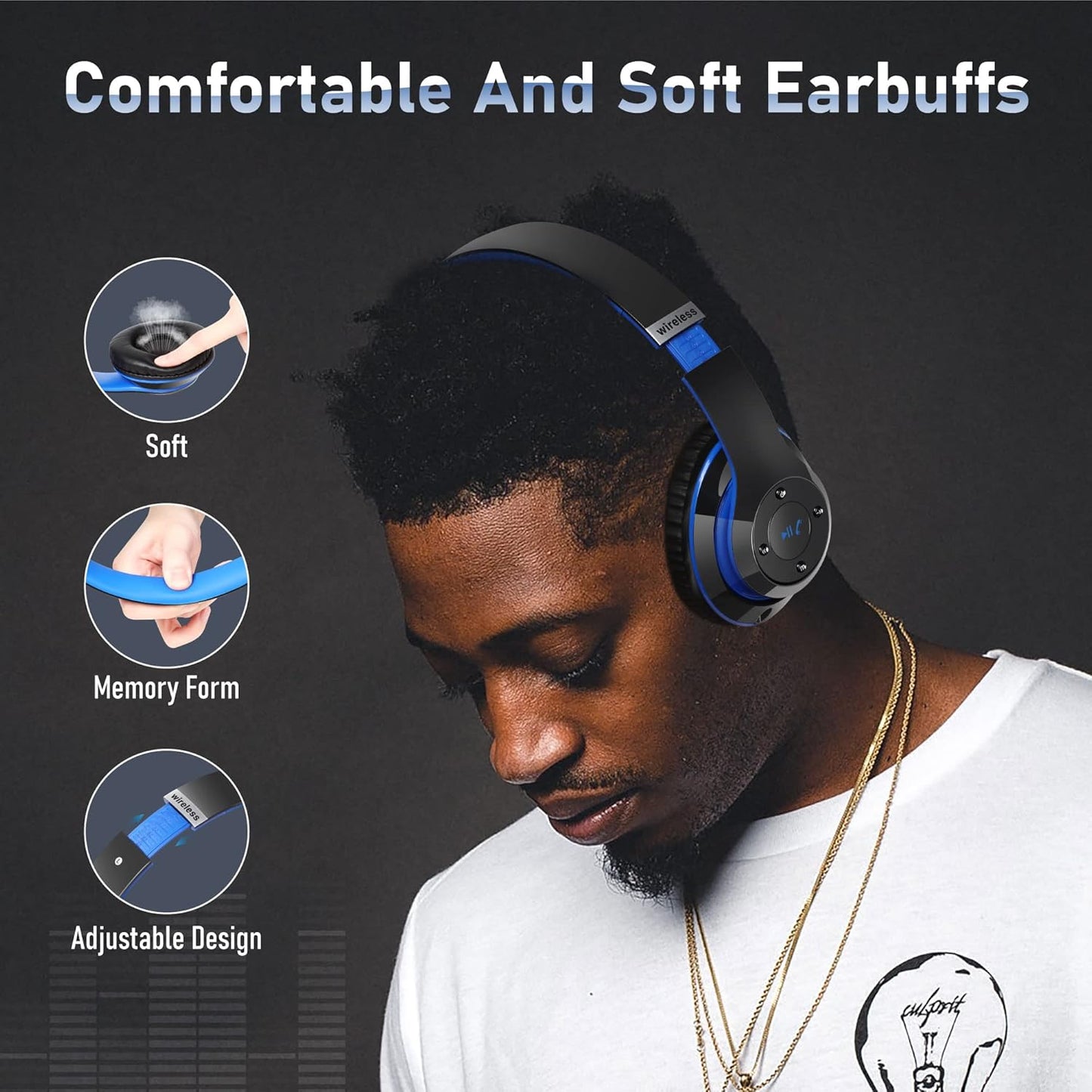 Falebare Auriculares Bluetooth sobre la oreja, auriculares inalámbr...