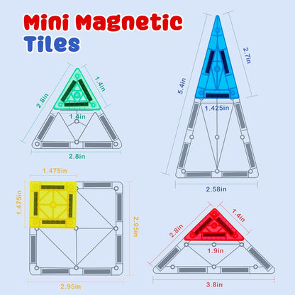 Gemmicc 58 piezas de mini azulejos magnéticos, juguetes de construc...