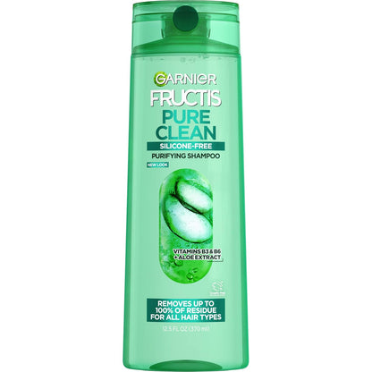 Garnier Fructis Pure Clean Champú purificador, sin silicona, 12.5 o...
