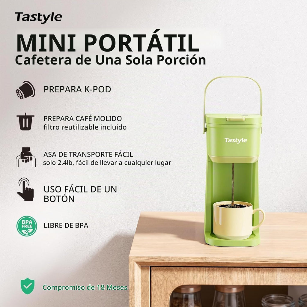 Tastyle Cafetera de Una Sola Porción para Una Taza, para Cápsulas K...