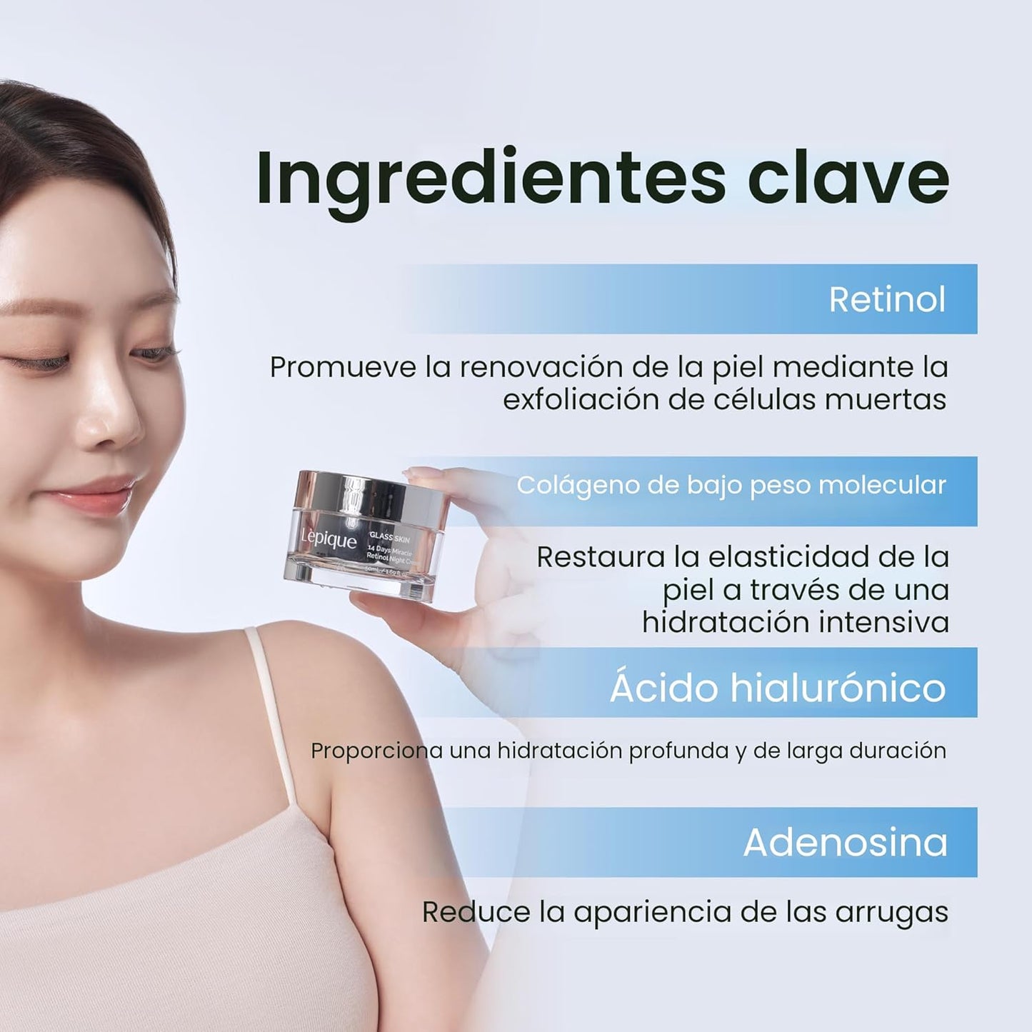 Lepique Crema de noche de retinol de 1.69 onzas \u2013 Crema repara...