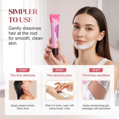 Crema depilatoria facial suave para mujeres, fórmula avanzada para...