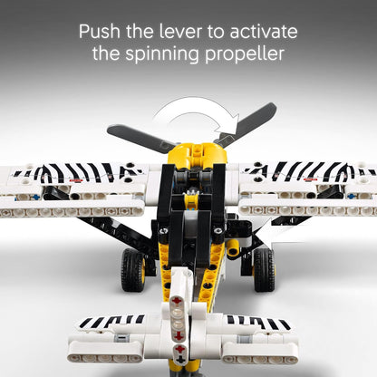 Avión de juguete LEGO Technic - Avión de juguete para construir para niños, niños y niñas, a partir de 8 años - Juego de avión modelo con hélice giratoria, motor de pistón de 4 cilindros y más - 42198