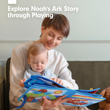 hahaland Noah's Ark Toy Busy Book para niños pequeños de 1 a 3 años - Regalos de bautismo para niños y niñas - Juguetes Montessori para niños de 1 año, aprendizaje temprano sensorial educativo