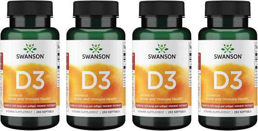 Swanson Vitamina D3 Suplemento de salud ósea, inmune y cardíaca de...