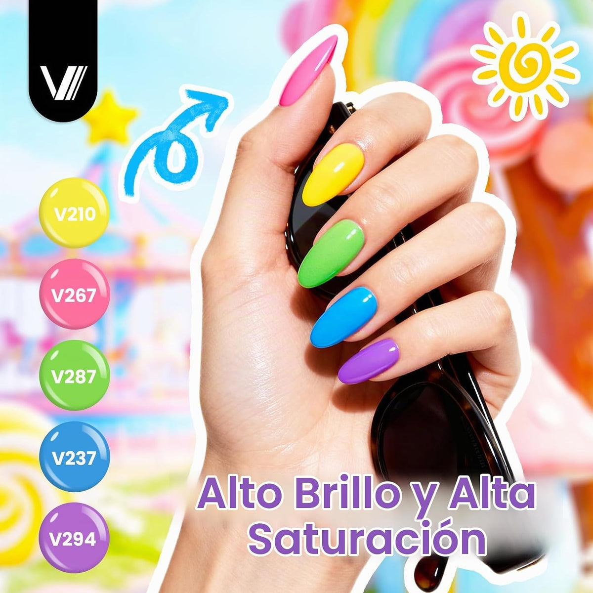 VANREESA Juego de 24 esmaltes de uñas de gel, colores de moda, con...