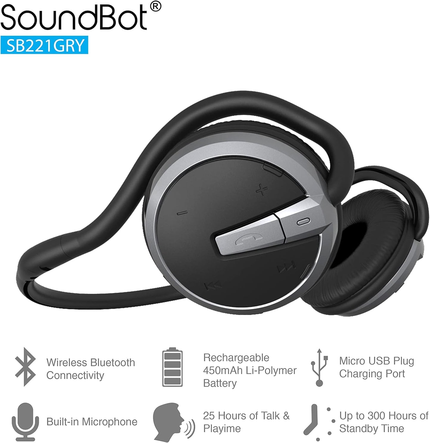 Soundbot SB221 HD Bluetooth inalámbrico 4.0 Auriculares deportivos...