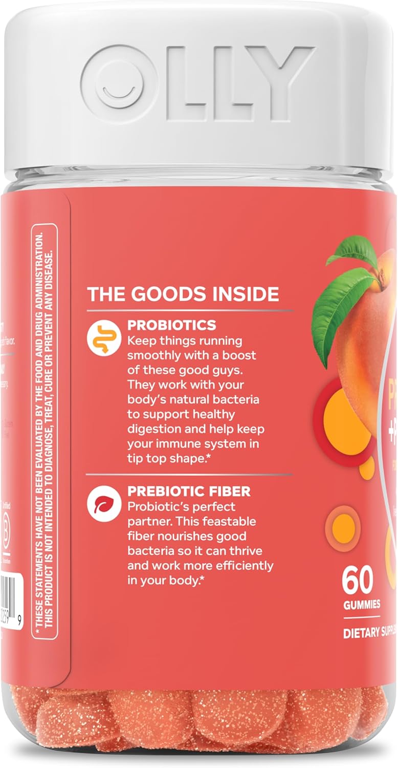OLLY - Gomitas de probióticos + prebióticos que apoyan la salud dig...