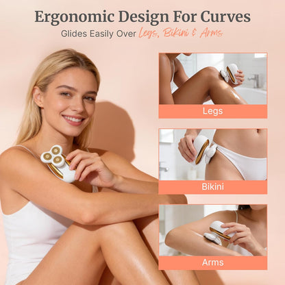 Groomie Hers LuxePro - Afeitadora eléctrica corporal para mujer, af...