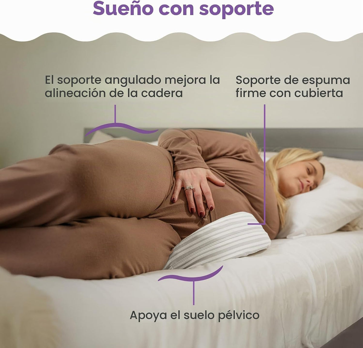 Boppy Almohada de embarazo de cuña, soporte de maternidad compacto...