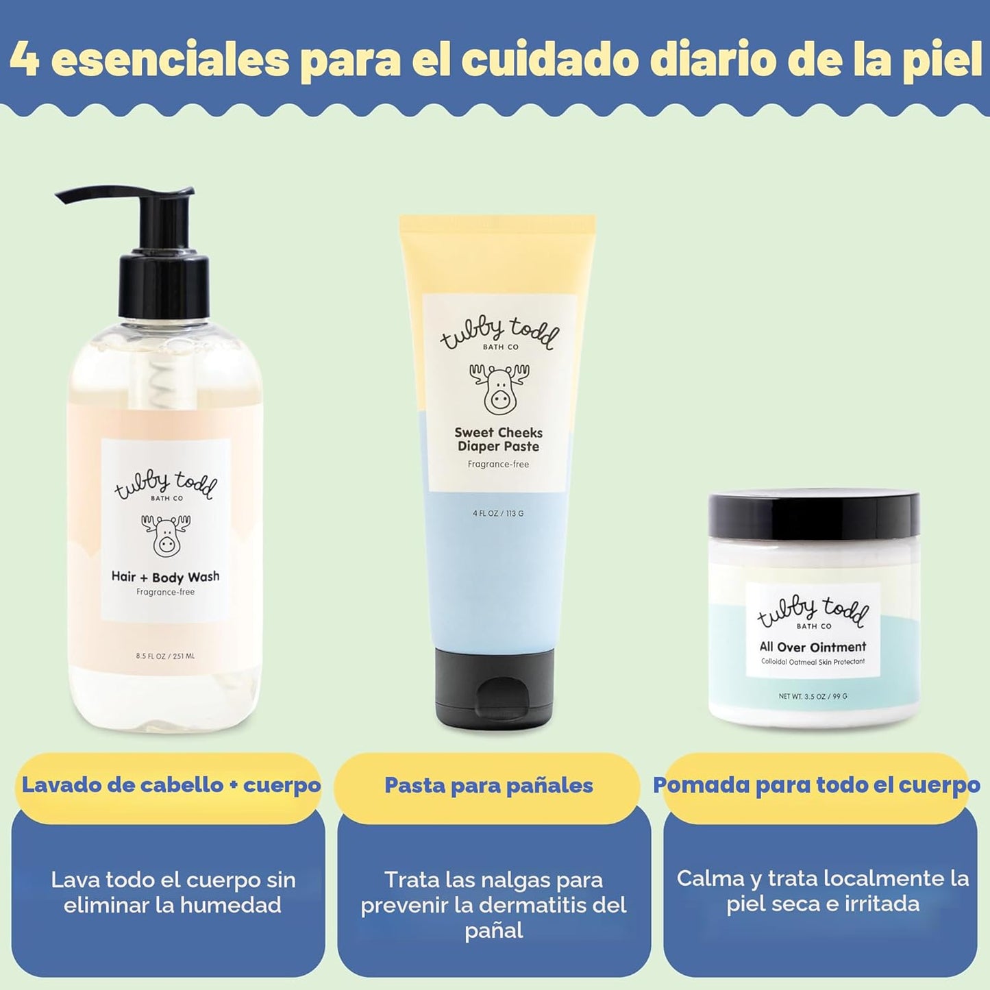 TUBBY TODD Baby Bundle - Conjunto de Cuidado de la Piel para Recién...