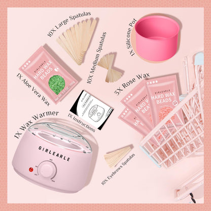 Kit de depilación para mujeres y hombres, GIRLEARLE calentador de c...