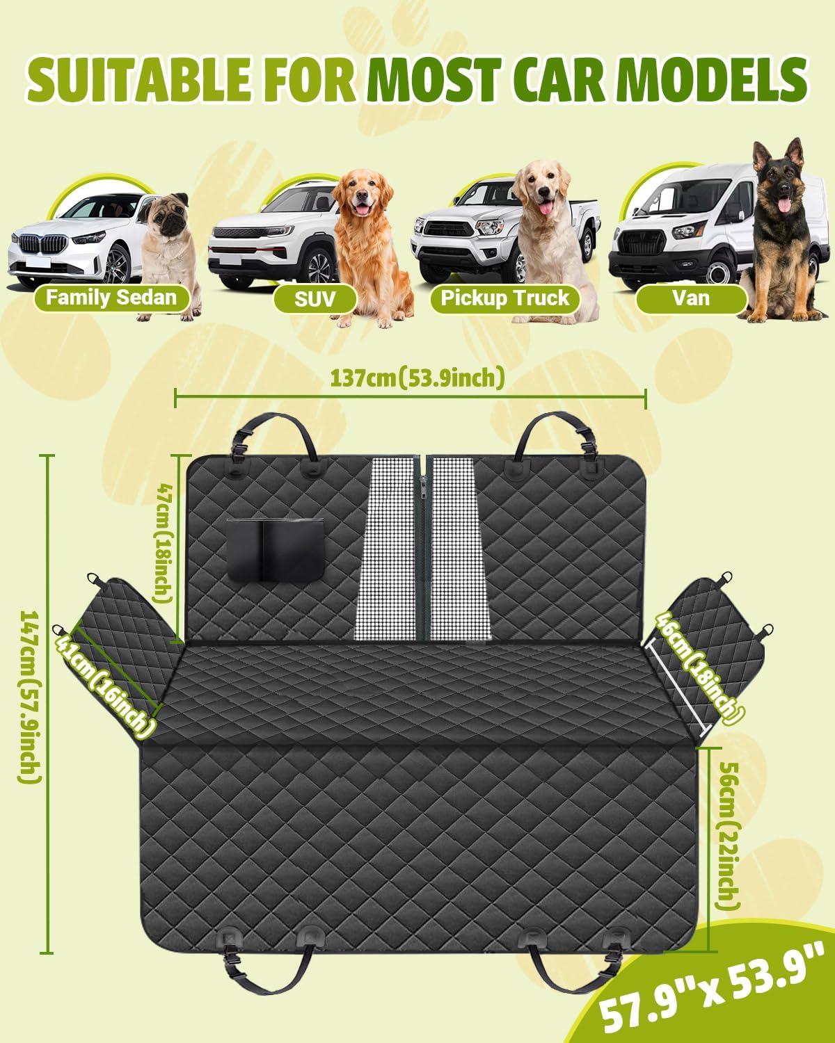 Funda de asiento de coche para perros, funda de asiento para perros...