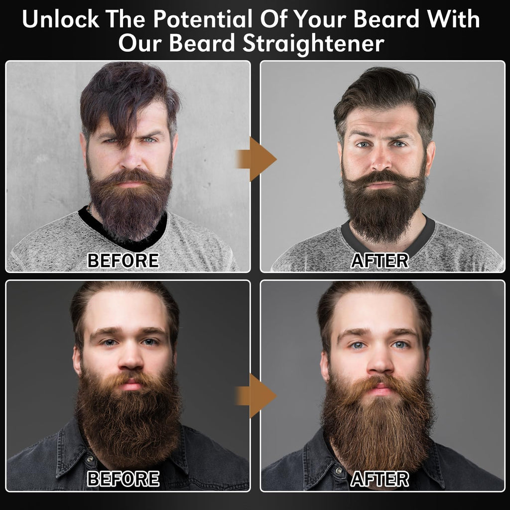 Alisador de barba para hombres con aceite para barba, bálsamo, pein...
