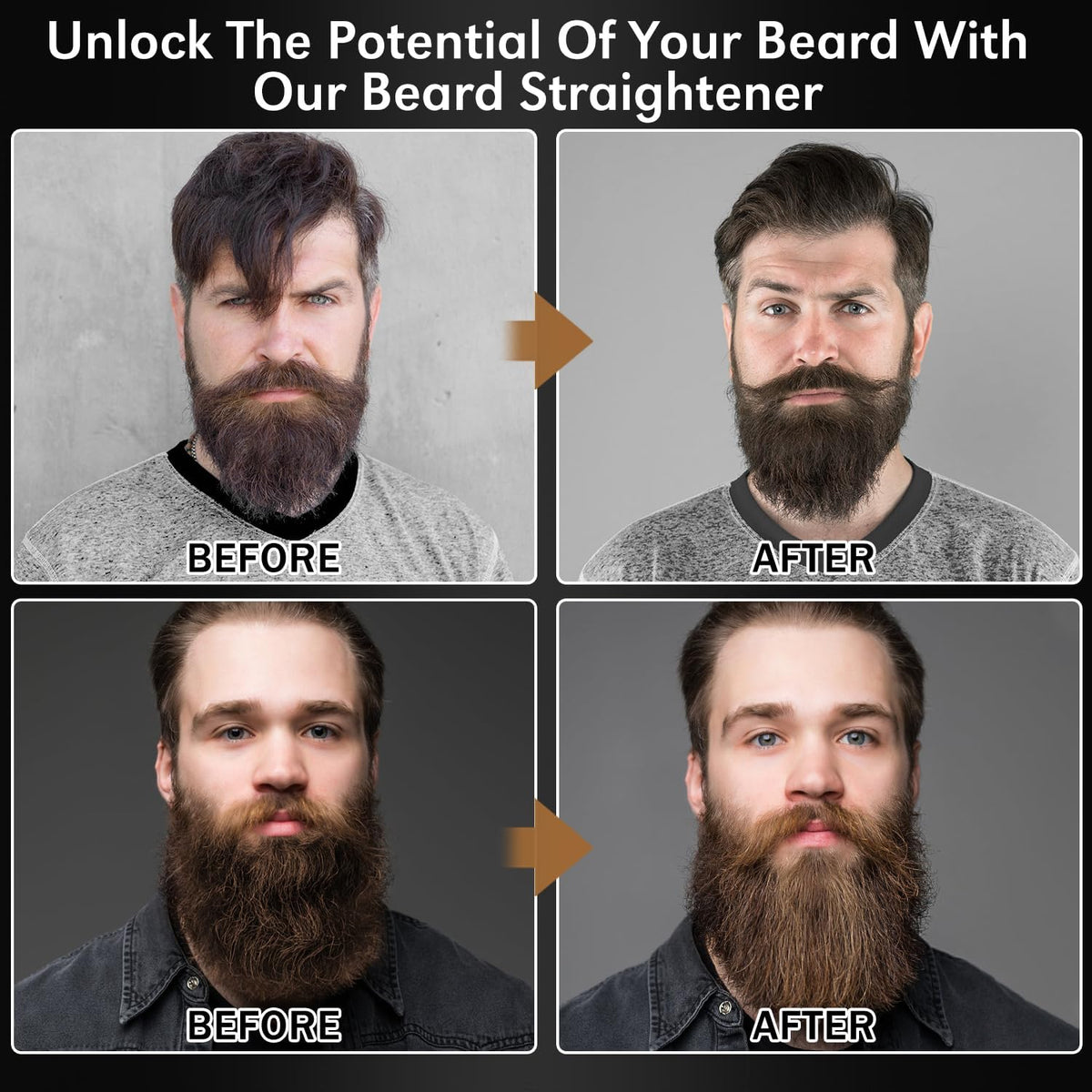 Alisador de barba para hombres con aceite para barba, bálsamo, pein...