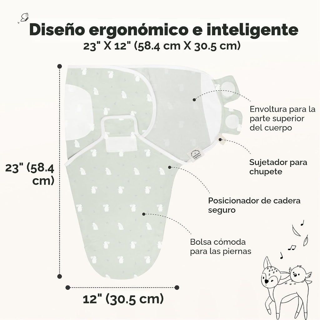 Paquete de 3 sacos de dormir orgánicos para bebés - Mantas envolven...