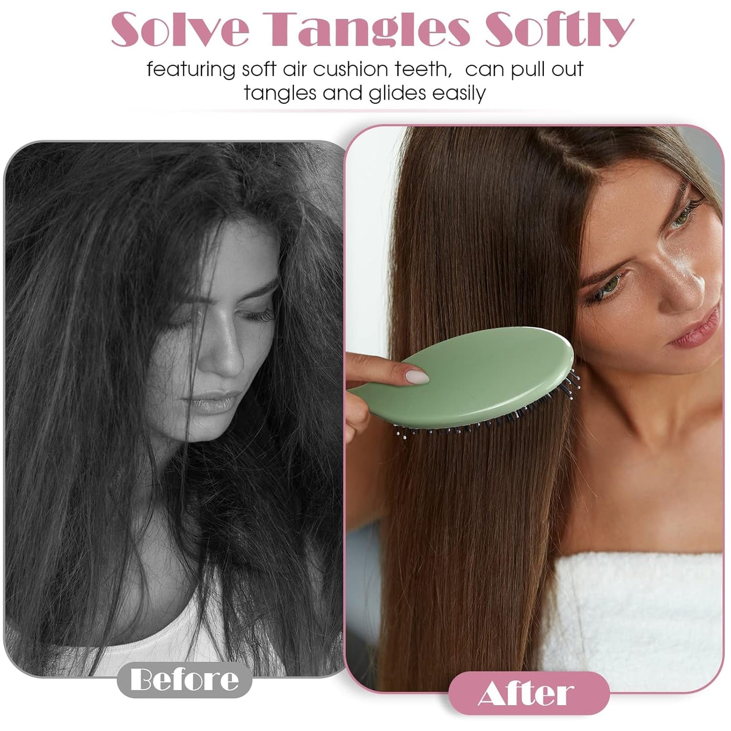 Eaasty 18 piezas de cepillo de pelo a granel cepillo de desenredar húmedo cepillo de pelo seco desenredante con cerdas suaves que se desliza a través de los enredos con facilidad regalo de boda dama de honor a granel para mujeres
