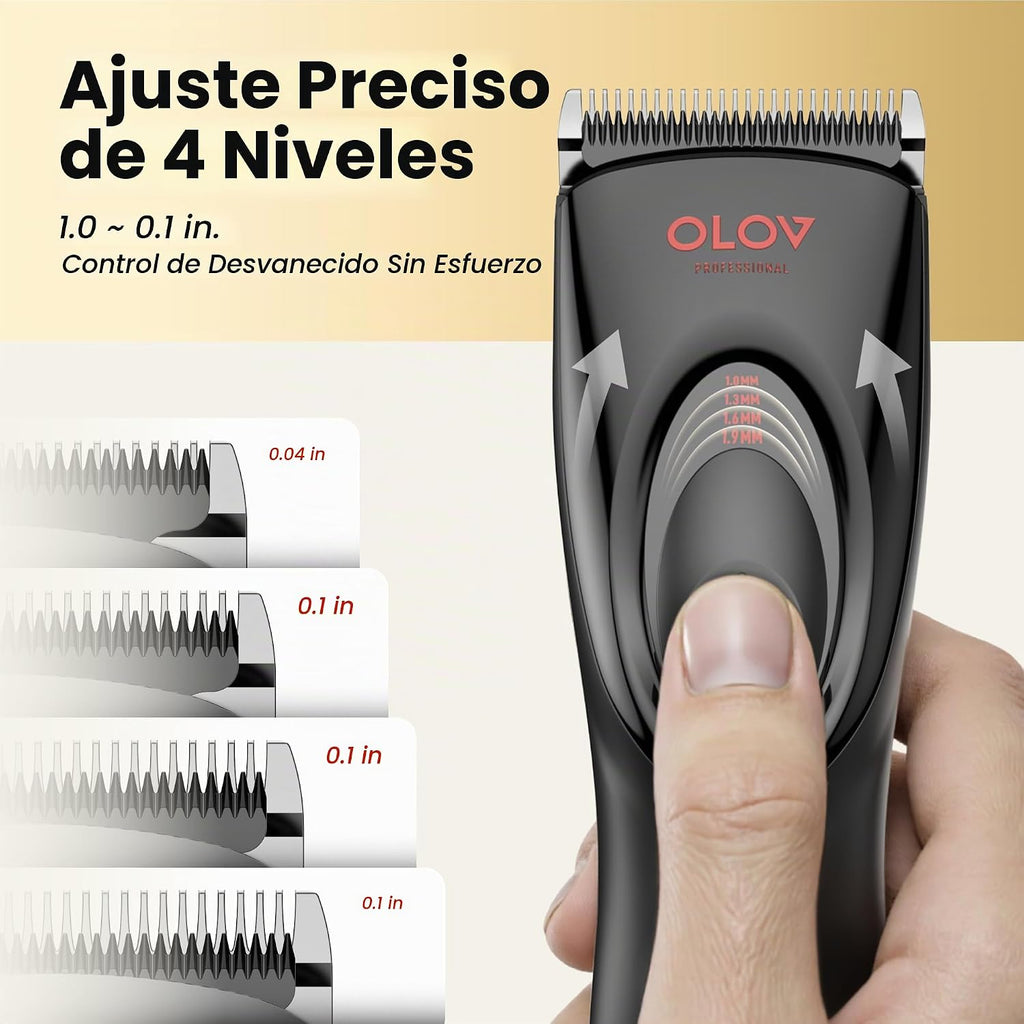 OLOV PROFESSIONAL Cortapelos para hombres, kit de cortapelos inalám...