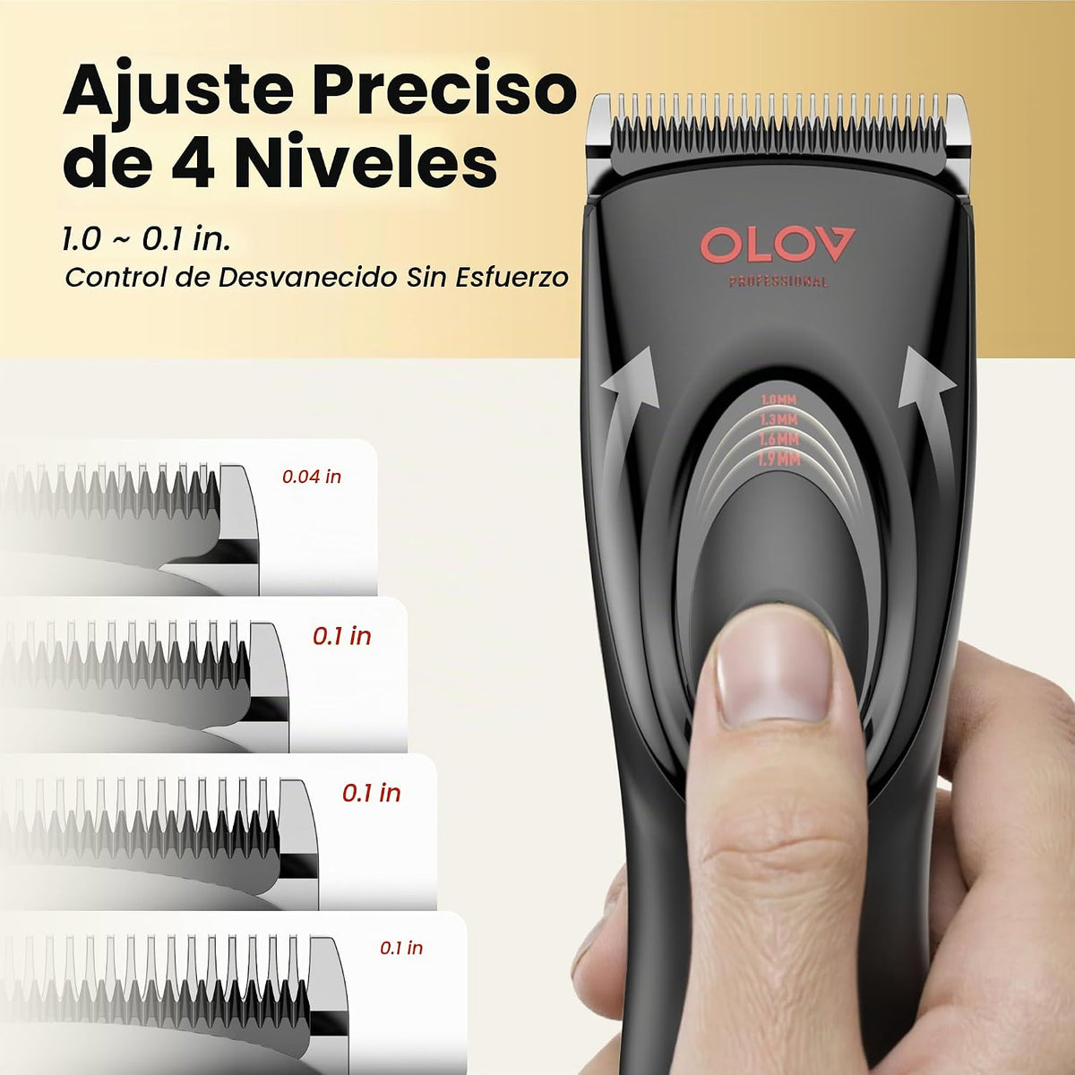 OLOV PROFESSIONAL Cortapelos para hombres, kit de cortapelos inalám...