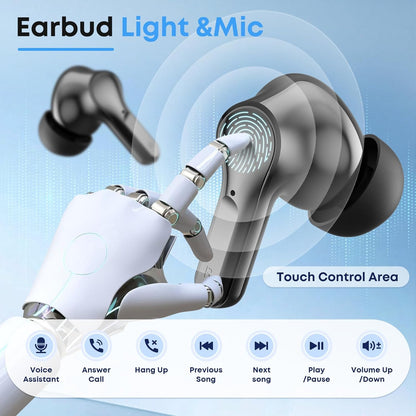 Fhumsh Auriculares inalámbricos, Bluetooth 5.4, estéreo de alta fid...