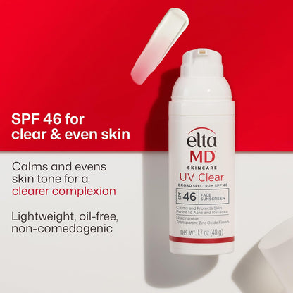 EltaMD UV Clear Face Sunscreen, Oil Free Sunscreen for Sensitive Sk...