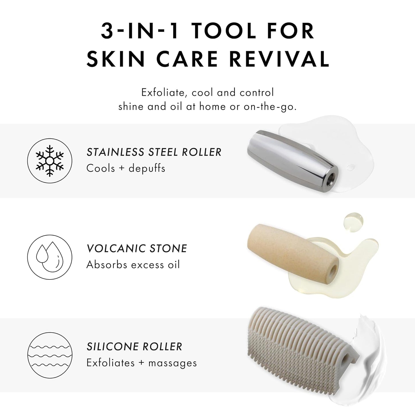 Tweezerman Juego de rodillos faciales 3 en 1
